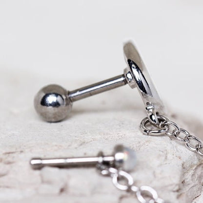 316L Stainless Steel Moon Chain Nose & Cartilage Earring - Skin Metals