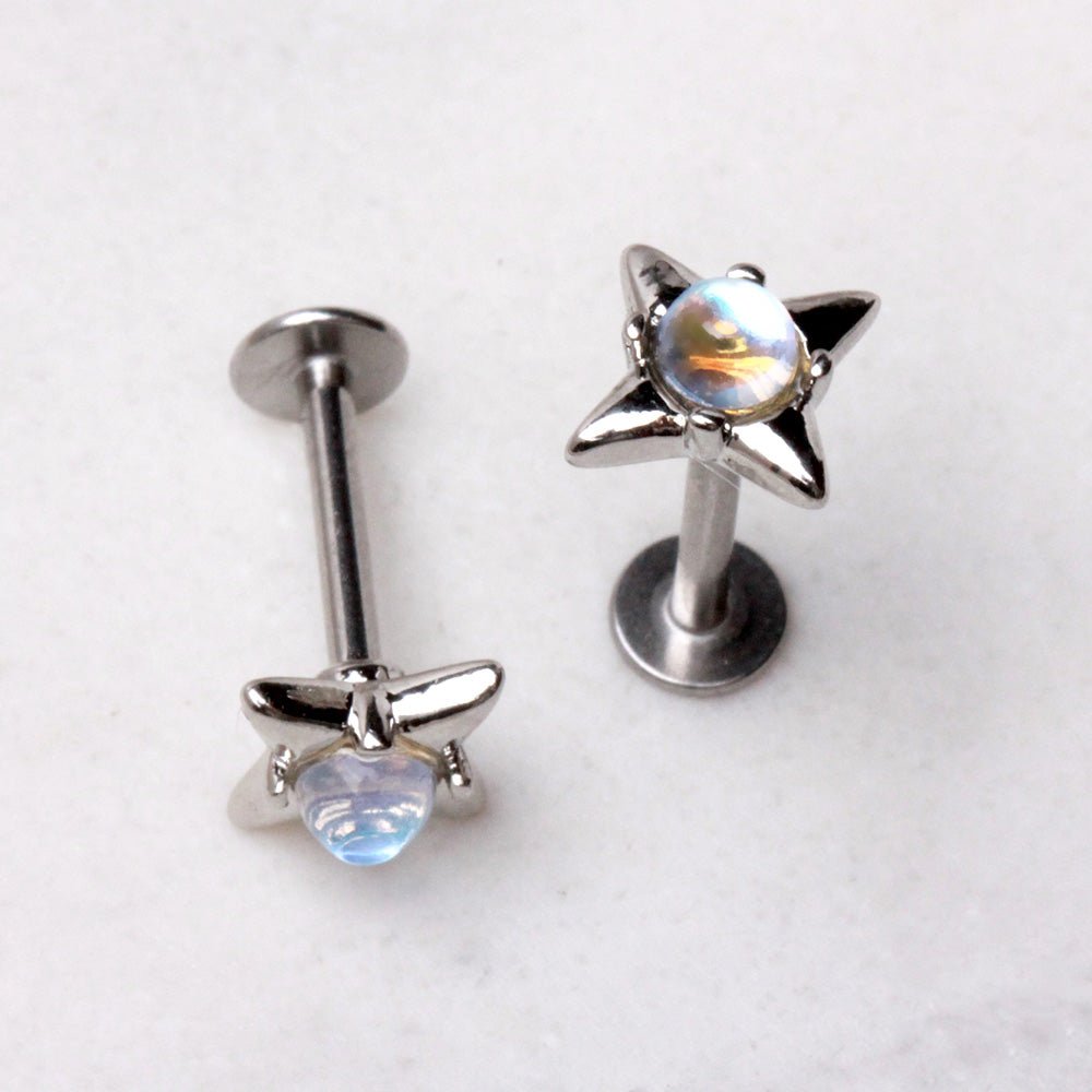316L Stainless Steel Moonlight Stone North Star Labret Labret Skin Metals