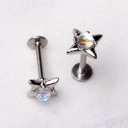 316L Stainless Steel Moonlight Stone North Star Labret Labret Skin Metals