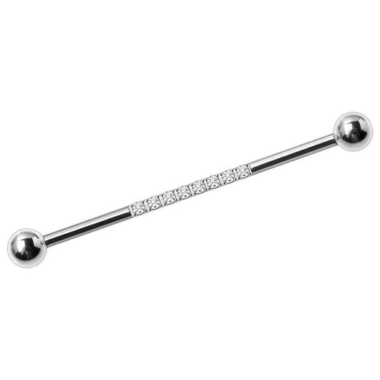 Stainless Steel Multi CZ Industrial Barbell Industrial Barbell Impulse Piercings