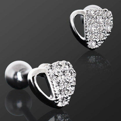 Stainless Steel Multi-CZ Vacant Heart Cartilage Earring Cartilage Impulse Piercings