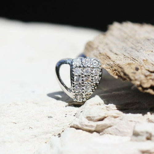 Stainless Steel Multi-CZ Vacant Heart Cartilage Earring Cartilage Impulse Piercings