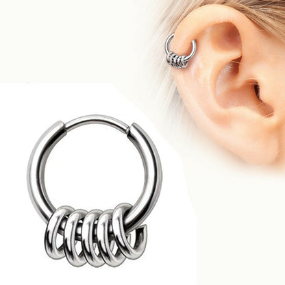 Stainless Steel Multi Ring Circular Clicker Ring Captive Bead Impulse Piercings 5/16"