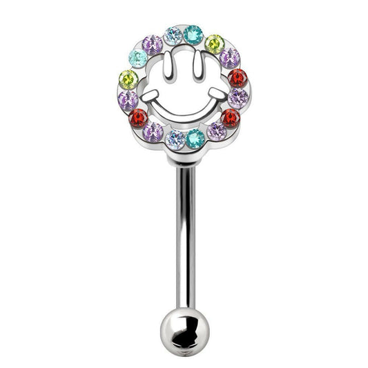 Stainless Steel Multicolored Smiley Face Eyebrow Ring Eyebrow Ring Impulse Piercings