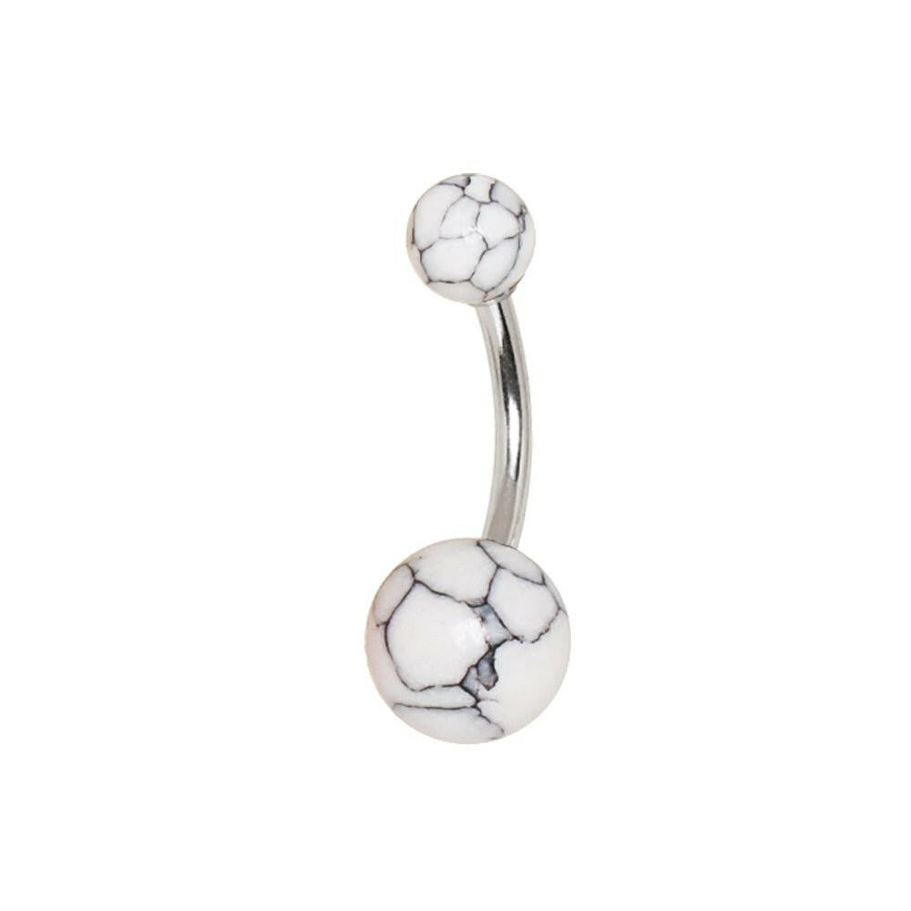 Stainless Steel Navel Ring with Synthetic Stone Navel Ring Impulse Piercings