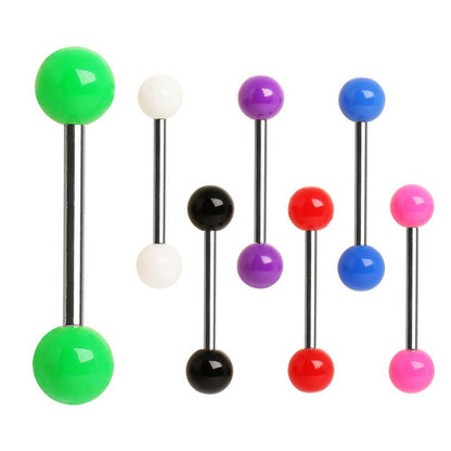 Stainless Steel Nipple Bar with Solid UV Balls Nipple Ring Impulse Piercings Purple