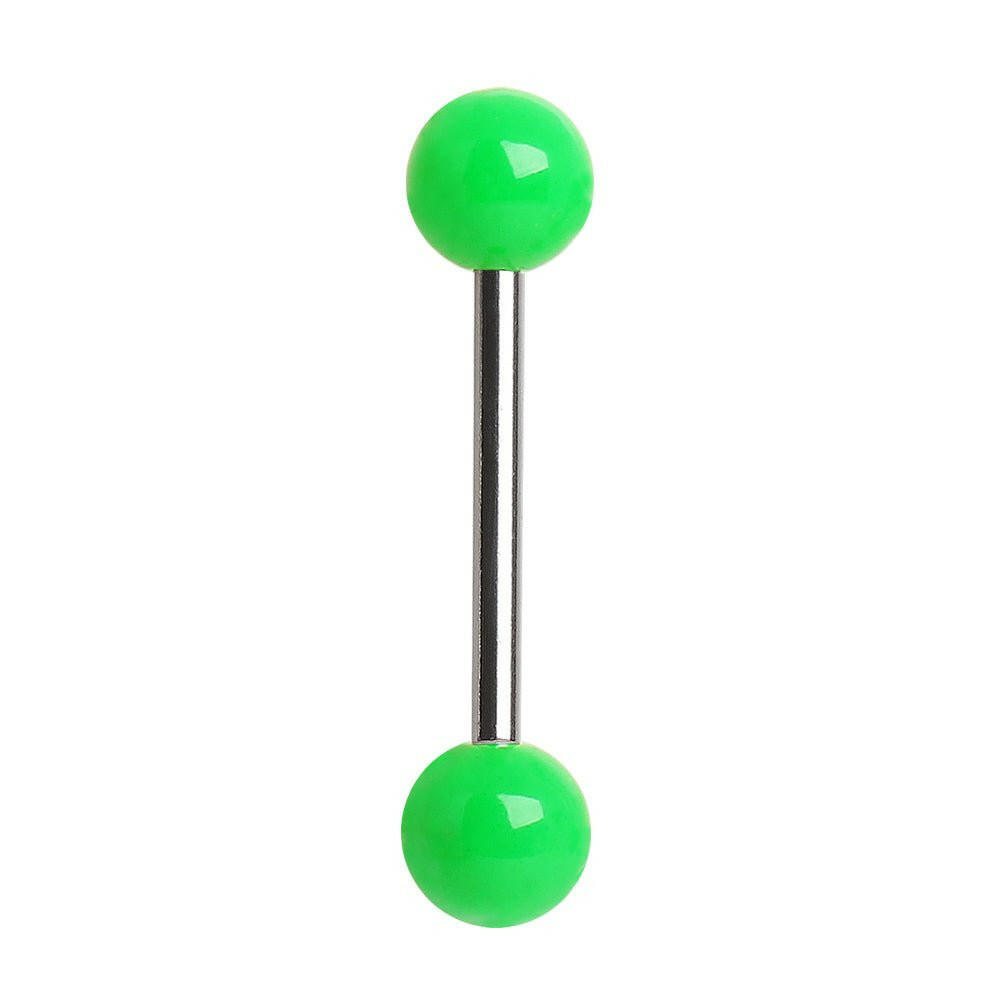 Stainless Steel Nipple Bar with Solid UV Balls Nipple Ring Impulse Piercings