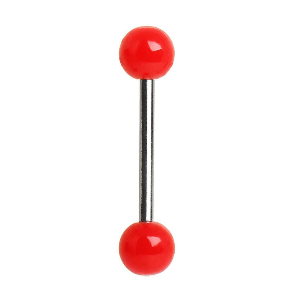 Stainless Steel Nipple Bar with Solid UV Balls Nipple Ring Impulse Piercings