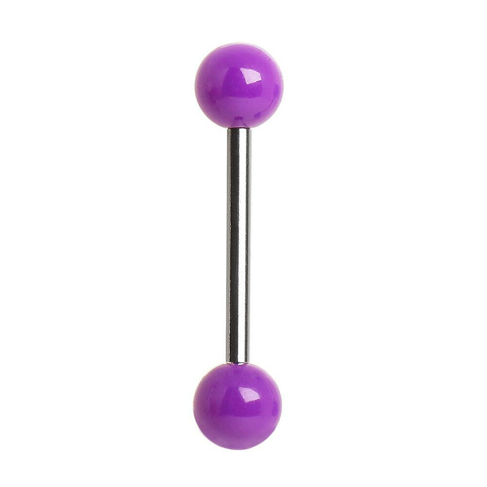 Stainless Steel Nipple Bar with Solid UV Balls Nipple Ring Impulse Piercings