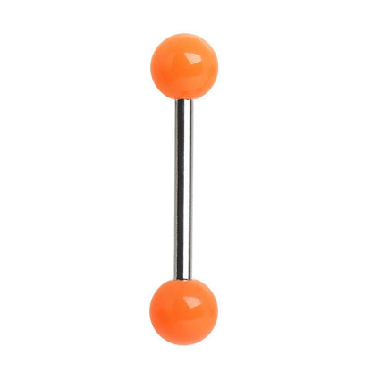 Stainless Steel Nipple Bar with Solid UV Balls Nipple Ring Impulse Piercings