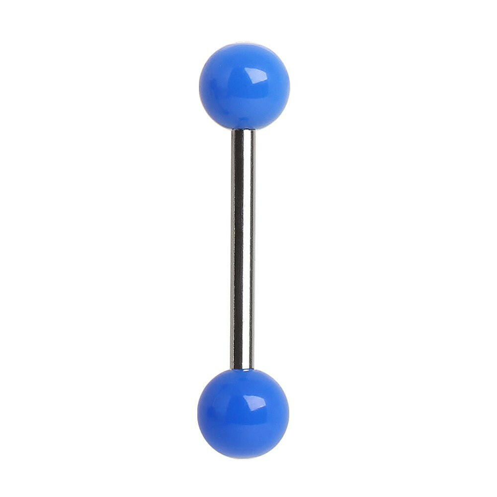 Stainless Steel Nipple Bar with Solid UV Balls Nipple Ring Impulse Piercings