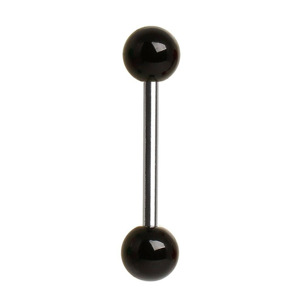 Stainless Steel Nipple Bar with Solid UV Balls Nipple Ring Impulse Piercings