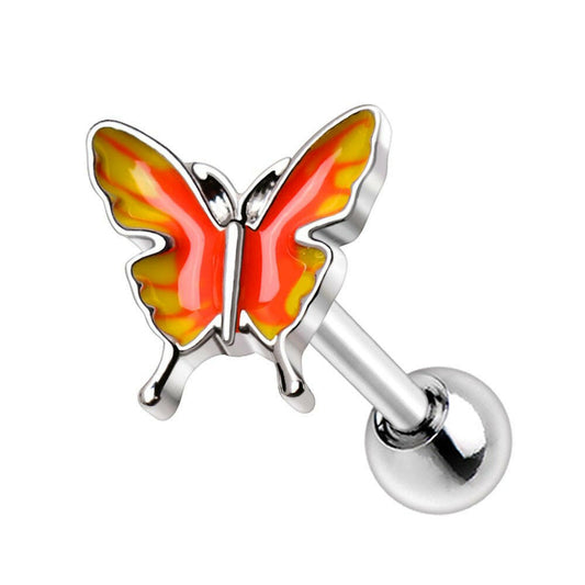 Stainless Steel Orange Butterfly Cartilage Earring Cartilage Earring Impulse Piercings