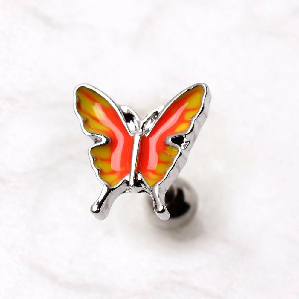 Stainless Steel Orange Butterfly Cartilage Earring Cartilage Earring Impulse Piercings