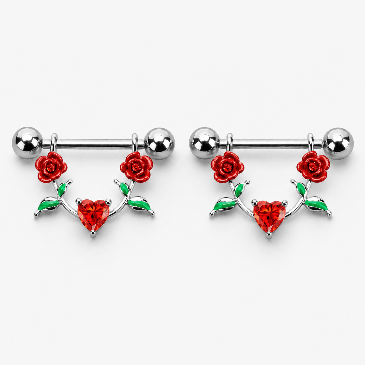 316L Stainless Steel Red Rose Nipple Shield