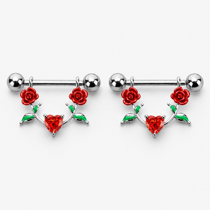 316L Stainless Steel Red Rose Nipple Shield