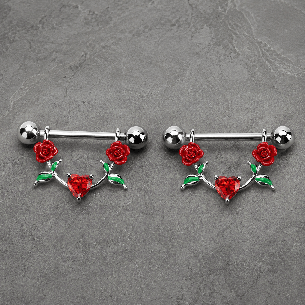 316L Stainless Steel Red Rose Nipple Shield