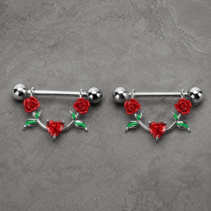 316L Stainless Steel Red Rose Nipple Shield