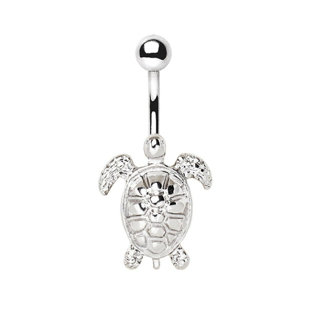 Stainless Steel Sea Turtle Navel Ring Navel Ring Impulse Piercings