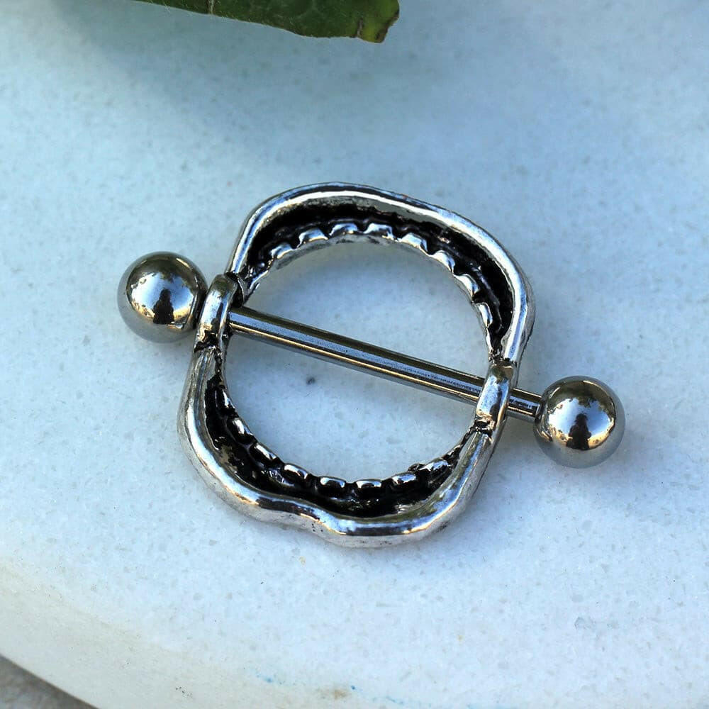 Stainless Steel Shark Mouth Nipple Shield Nipple Ring Impulse Piercings