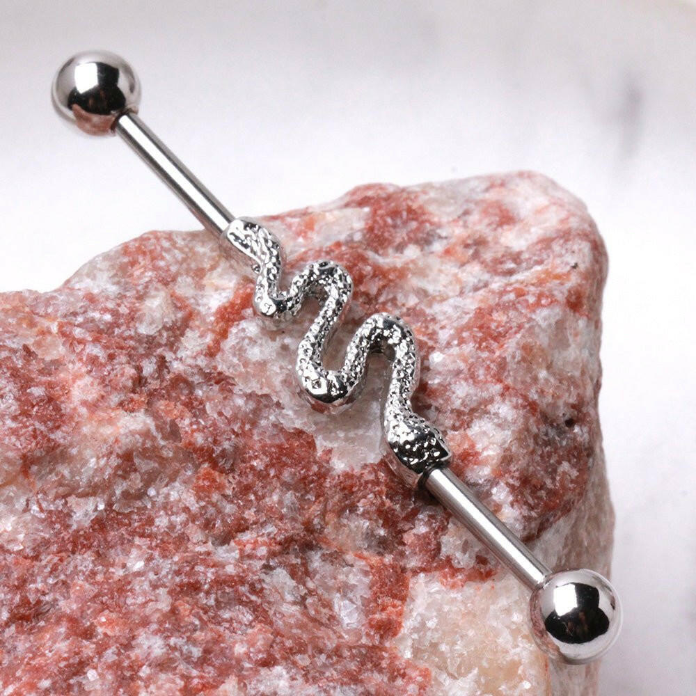 Stainless Steel Snake Industrial Barbell Industrial Barbell Impulse Piercings