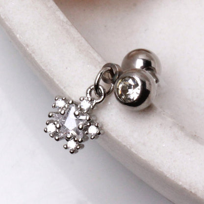 316L Stainless Steel Star Dangle Top Down Navel Ring Navel Ring Skin Metals