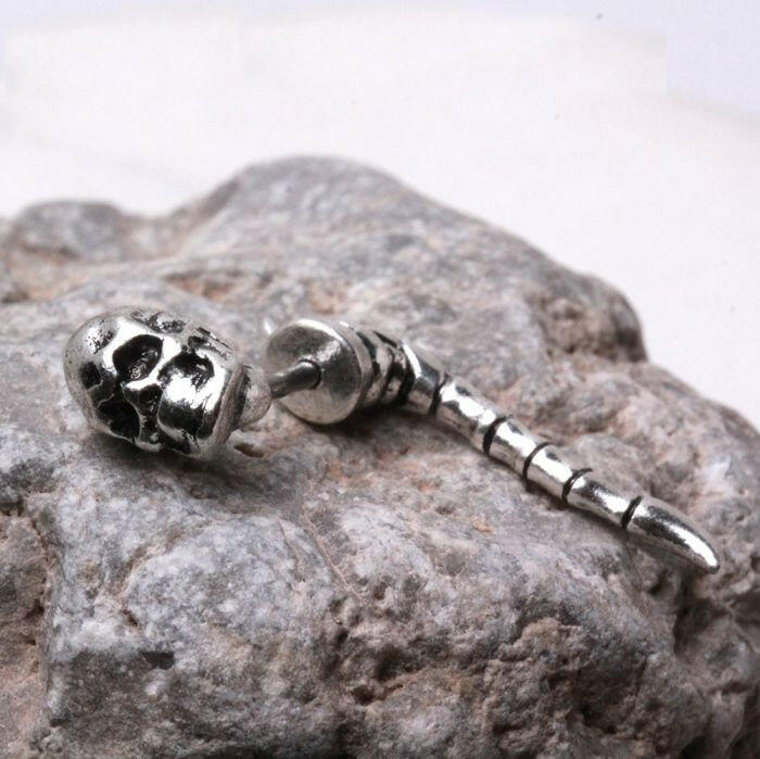 Stainless Steel Tailed Devil Skull Fake Taper Tapers Impulse Piercings