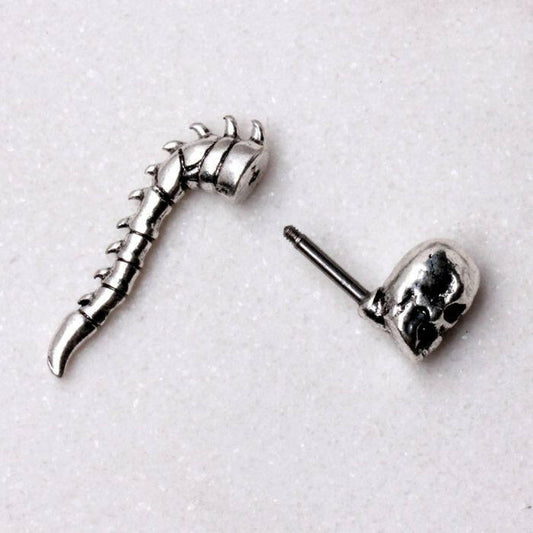 Stainless Steel Tailed Devil Skull Fake Taper Tapers Impulse Piercings