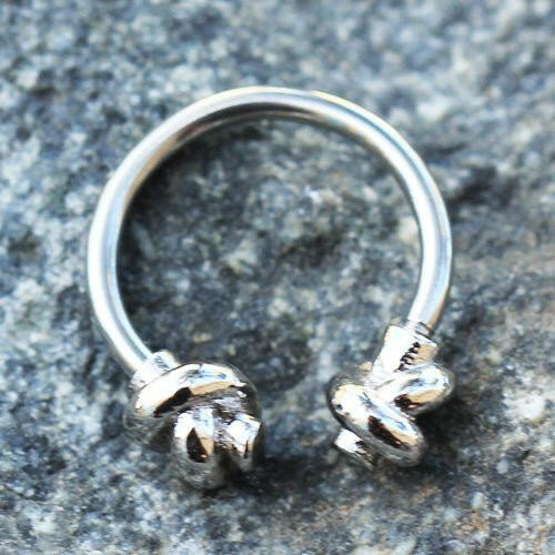 Stainless Steel Tied Knot Horseshoe Circular Barbell Impulse Piercings