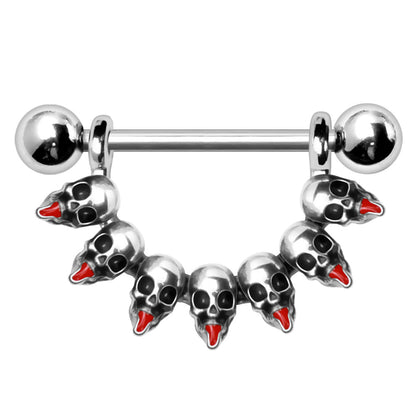 316L Stainless Steel Tongue Out Skull Nipple Ring Nipple Ring Skin Metals