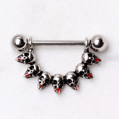 316L Stainless Steel Tongue Out Skull Nipple Ring Nipple Ring Skin Metals