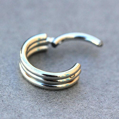 Stainless Steel Triple Seamless Clicker Ring Captive Bead Impulse Piercings