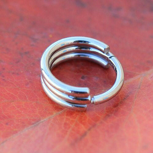 Stainless Steel Triple Seamless Clicker Ring Captive Bead Impulse Piercings