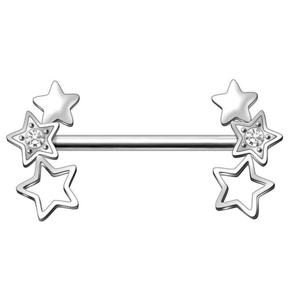 Stainless Steel Triple Star Nipple Shield Nipple Ring Impulse Piercings