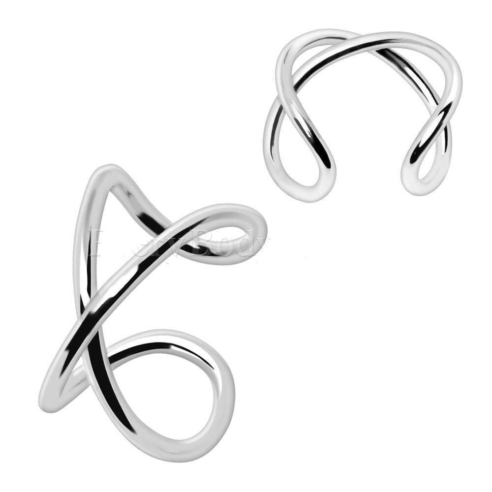 Stainless Steel X Ring Fake Cartilage Ear Cuff Cartilage Earring Impulse Piercings