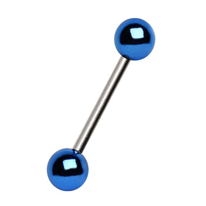 Surgical Steel Barbell with Vacuum-Coated Metallic Acrylic Balls Barbell Impulse Piercings Blue