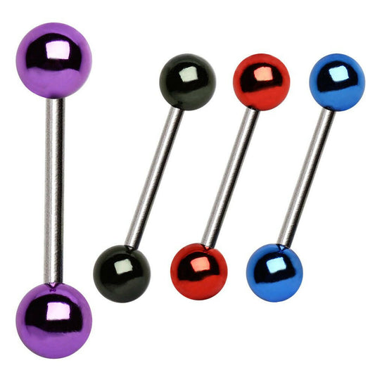 Surgical Steel Barbell with Vacuum-Coated Metallic Acrylic Balls Barbell Impulse Piercings