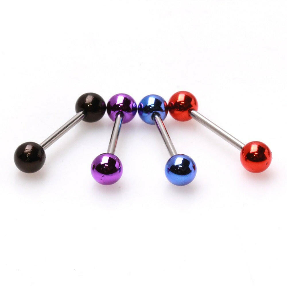 Surgical Steel Barbell with Vacuum-Coated Metallic Acrylic Balls Barbell Impulse Piercings