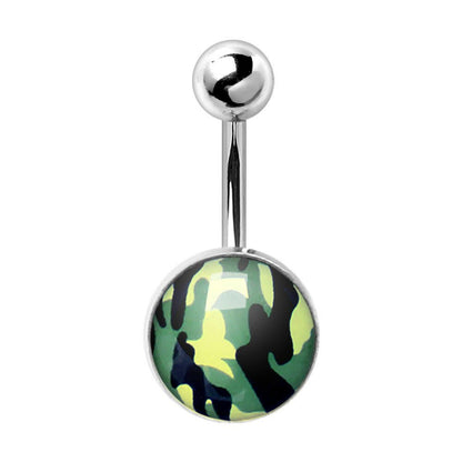 316L Surgical Steel Camouflage Navel Ring Navel Ring Impulse Piercings