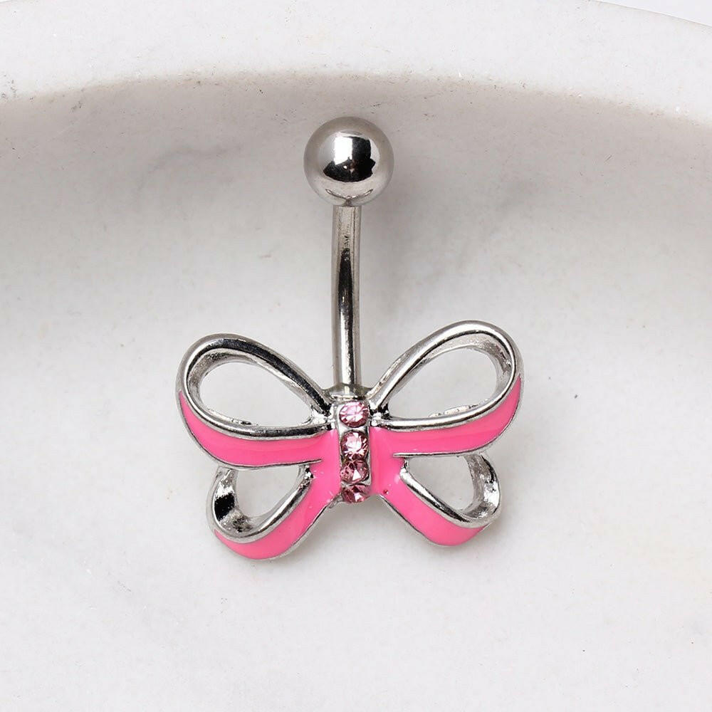 Ribbon Bow Navel Ring color options shown