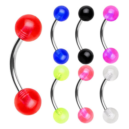 316L Surgical Steel Eyebrow Ring with UV Acrylic Balls