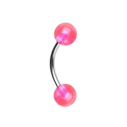 316L Surgical Steel Eyebrow Ring with UV Acrylic Balls