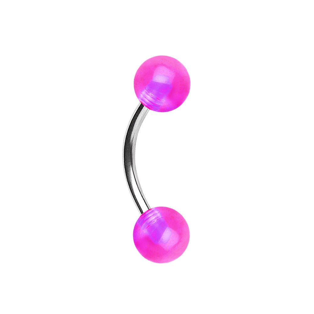 316L Surgical Steel Eyebrow Ring with UV Acrylic Balls
