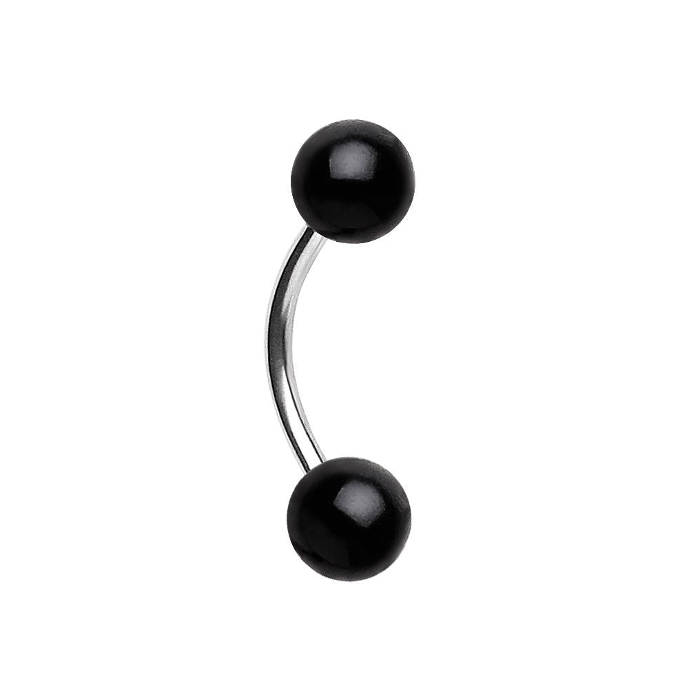 316L Surgical Steel Eyebrow Ring with UV Acrylic Balls