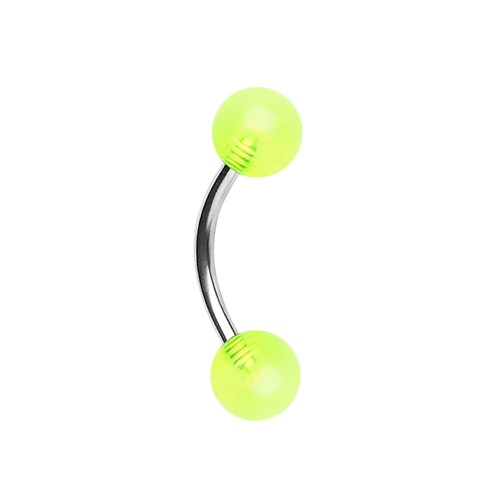 316L Surgical Steel Eyebrow Ring with UV Acrylic Balls