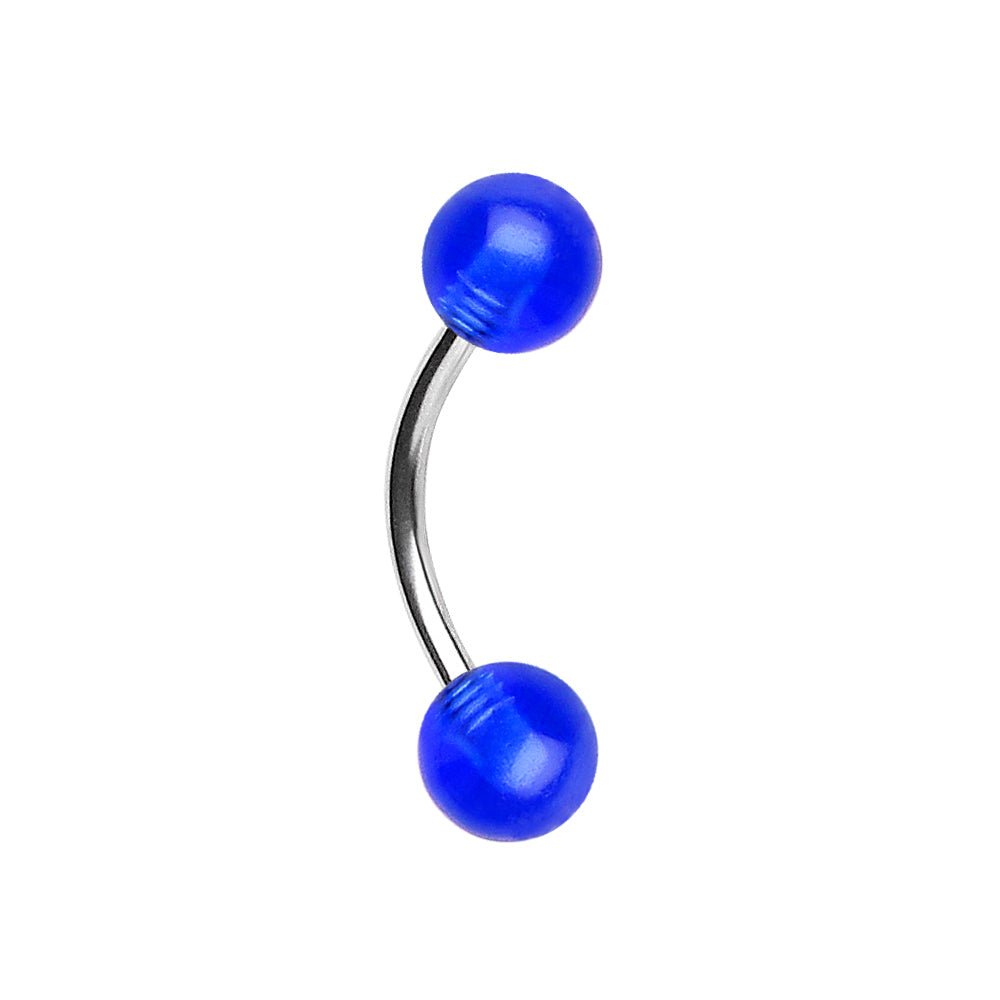 316L Surgical Steel Eyebrow Ring with UV Acrylic Balls