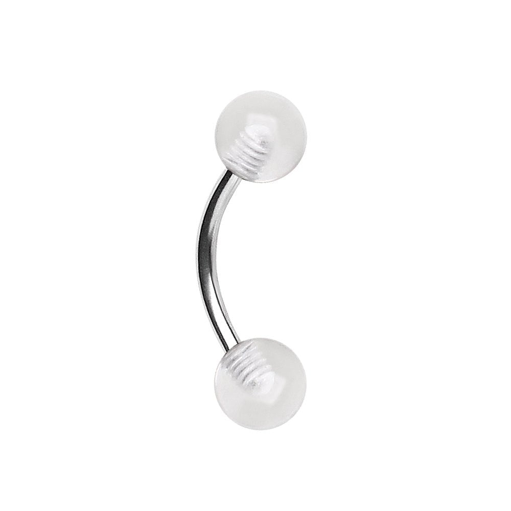 316L Surgical Steel Eyebrow Ring with UV Acrylic Balls