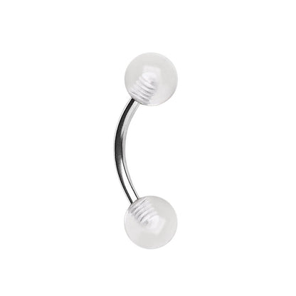 316L Surgical Steel Eyebrow Ring with UV Acrylic Balls