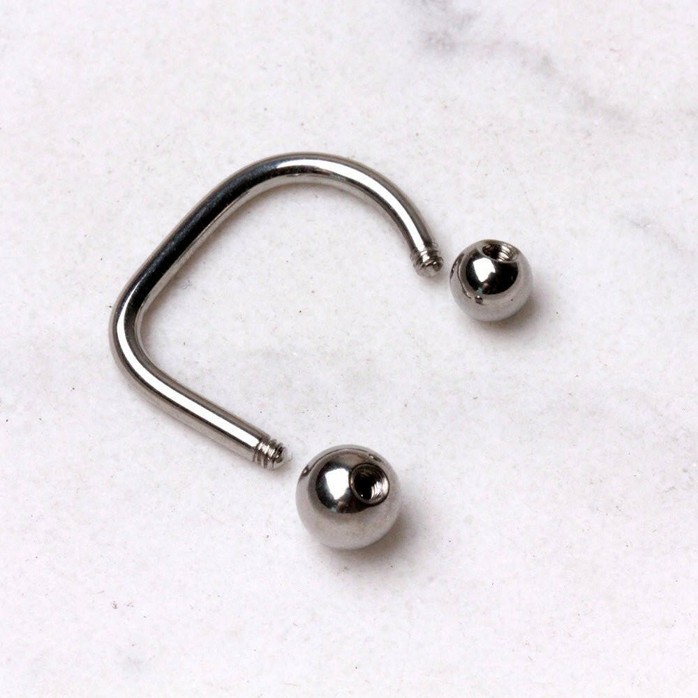 Surgical Steel Loop with Balls Navel Ring Impulse Piercings