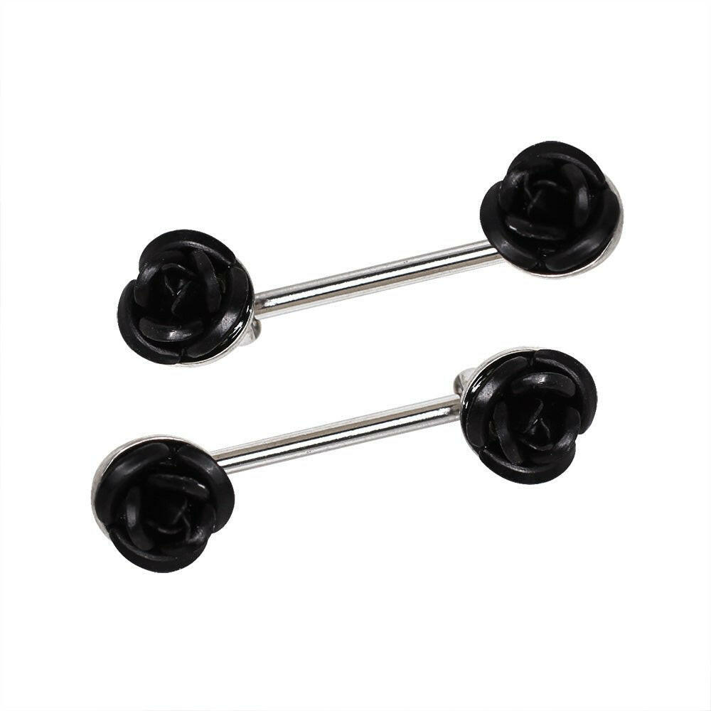 Surgical Steel Metal Rose Nipple Bar Nipple Ring Impulse Piercings